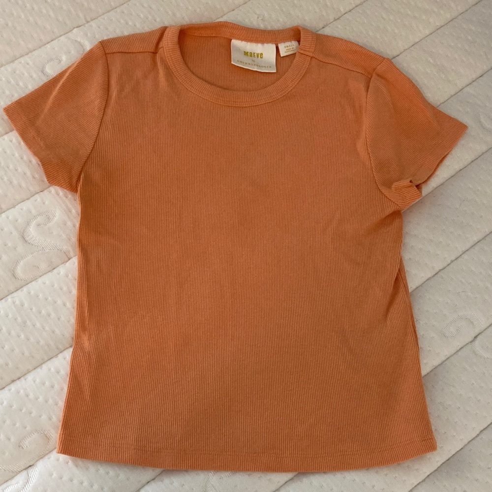 Anthropologie Peach Short Sleeve Tee